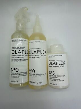 OLAPLEX No.0 & No.3 Bond Building Treatment Set - White & Clear
